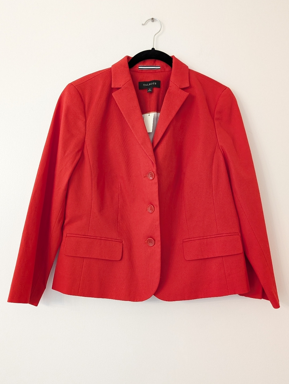Talbots NWT orange blazer cotton/ spandex hidden cuff buttons